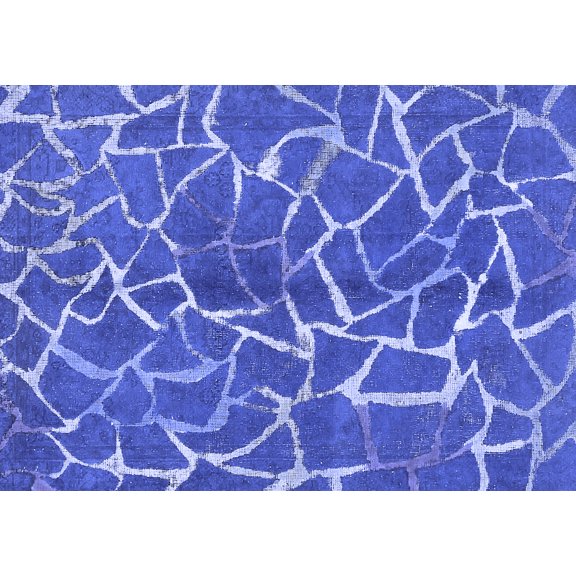 Ahgly Company Indoor Rectangle Abstract Blue Modern Area Rugs, 2' x 4'