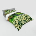 thumbnail image 3 of Ambesonne Spring Bedding Set 3 Pcs, Flower Garden Grass Park, Twin XL, Green and Brown, 3 of 3