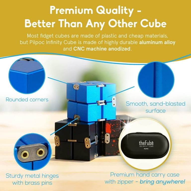 Cube Fidget Toy AL Alloy Metal Fidget Infinity Cube Gadgets Toys