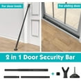 thumbnail image 3 of IHOMEPARK Black Patio Sliding Door Security Bar for Home Apartment, 19 to 52 Inch Adjustable, 2 in 1 Door Stoppers Barricade Security Bar (2 Packs), 3 of 7