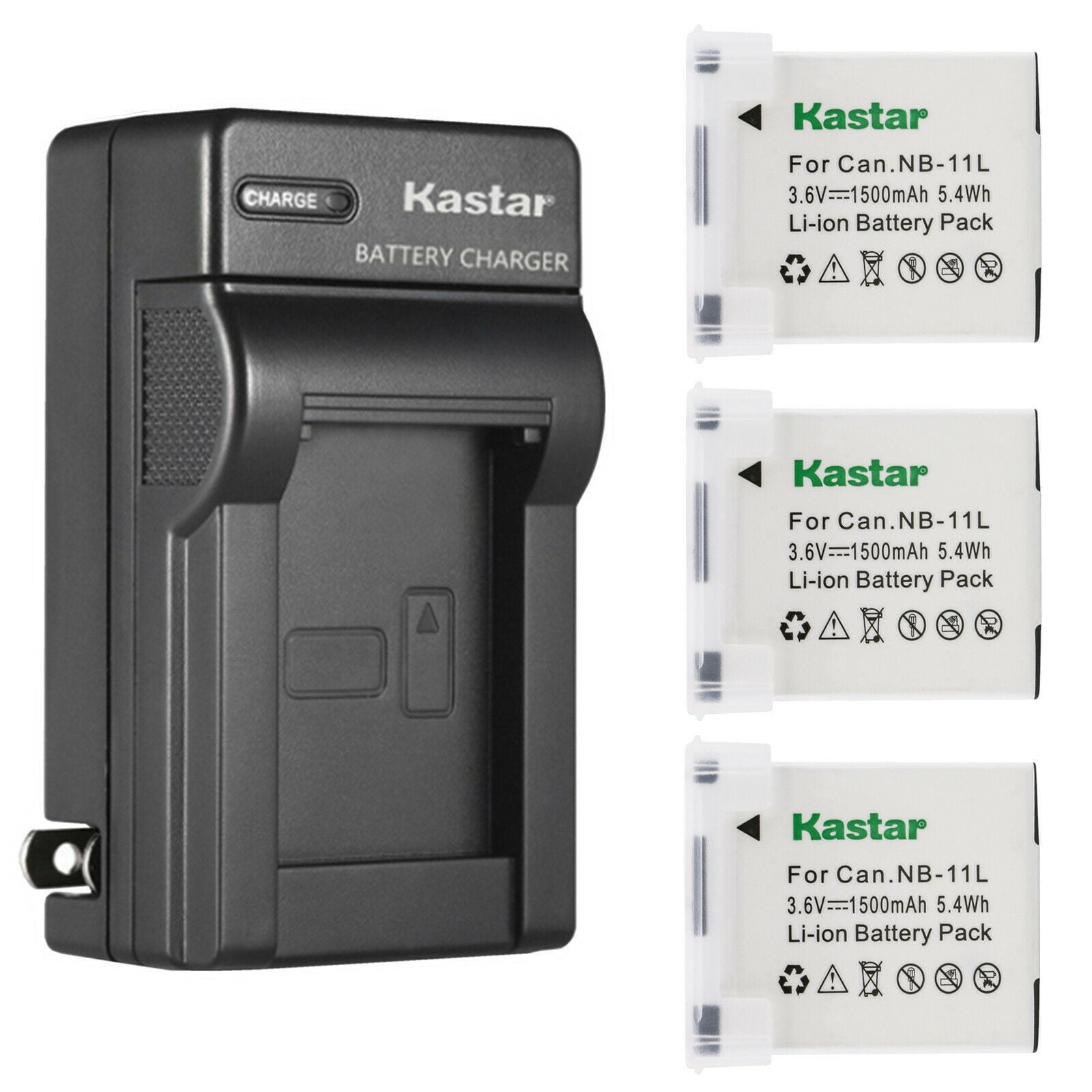 Kastar 3Pack Battery and AC Wall Charger Compatible with Canon ELPH