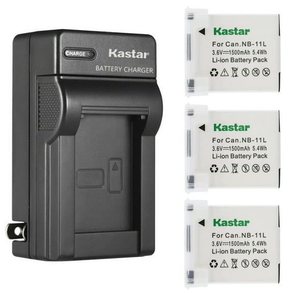 Kastar 3-Pack Battery and AC Wall Charger Compatible with Canon ELPH 170 IS, ELPH 180, ELPH 190 IS, ELPH 320 HS, ELPH 340 HS, ELPH 350 HS, ELPH 360 HS, IXUS 125 HS, IXUS 127, IXUS 130, IXUS 132 Camera
