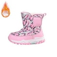 thumbnail image 2 of XXWXYD Boy Snow Boots Girls Boys Snow Boots Outdoor Warm Comfortable Non Slip Mid Calf Padded Small Big Kids Winter Shoes for Simple Casual Breathable Shoe(5-5.5 Years,Pink), 2 of 9