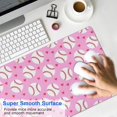 thumbnail image 4 of Long Mouse Pads for Desk,Pink Baseballs Pattern Desk Mats on Top Of Desks, Desk Mouse Pad Extra Large with 3mm Non-Slip Base and Stitched Edge for Gaming,Office,Work,Home 35.4"x15.7", 4 of 6