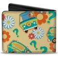 thumbnail image 2 of Scooby Doo Wallet, Bifold, Scooby Doo Mystery Machine and Flowers Collage Cream, Vegan Leather, 2 of 5