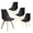 Black, variant on Modern Dining Chair Set of 4, Kitchen Chair with High Back, Tulip Chair with Solid Wood Legs and PU Leather Cushion for Living Room, Bedroom, Dining Room (White)