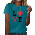 thumbnail image 1 of Blusa informal de manga corta con cuello redondo y estampado suelto de verano para mujer con estilo OAVQHLG3B Store  lin121212, 1 of 4