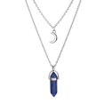thumbnail image 2 of Collar de cristal simple retro de estilo europeo y americano con forma de luna y columna hexagonal, collar de turquesa en forma de media luna, 2 of 5