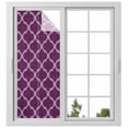 thumbnail image 2 of Dark Purple Moroccan Window Privacy Film, Country Abstract Quatrefoil Lattice Static Cling UV Sun Blocking Tint Film Heat Control Windows Films for Bedroom Bathroom, Window Stickers 29.5"x78.7", 2 of 8