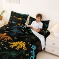 thumbnail image 4 of Erosebridal Colorful Dinosaur Full Size Sheets for Kids, Black Bed Sheets, 4pcs (1 Flat Sheet, 1 Fitted Sheet and 2 Pillowcases), 4 of 6