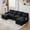 Black, variant on MOONMISS Chenille Upholstered U-Shaped Modular Wood Frame Sleeper Sectional Sofa with Double Chaise-Khaki