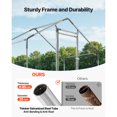 thumbnail image 3 of KFFKFF Large Metal Chicken Coop, 6.6 x 3.3 x 6.6 ft, Walk-in Poultry Enclosure with Weatherproof Cover & Durable Frame, Spire Roof Cage for Rabbits, Ducks, Hens, Geese, and Other Small Animals, 3 of 9