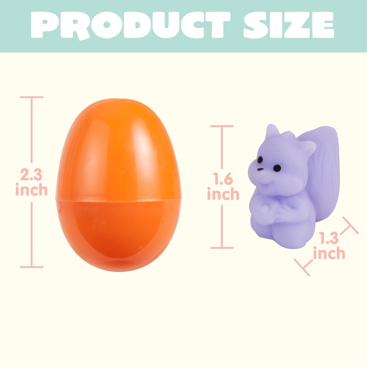 Joyfy 72 Packs Prefilled Easter Eggs with Mochi Toys,Mochi Squishies Stress Relief Toys Stuffed Plastic Easter Eggs for Easter Basket Kids