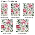thumbnail image 4 of Pink Flowers with Leaves Shower Curtain Set for Bathroom, 4 of 6
