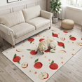 Small Daisy Rug Red Area Rugs 4'x6', Washable Small Throw Rugs for Office Bathroom ...