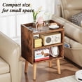 thumbnail image 4 of Mid  Modern Nightstand, 3 Tier Tall Wood Side Table with Open Shelves, Rustic Brown for Bedroom, Kids Room & Small Spaces, 4 of 6