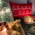 thumbnail image 4 of Holiday Lumbar Pillow Cover, 12" x 18" Red Silk Pillowcase, Contemporary Letters And Words Falala Pillows, Christmas Oblong Pillow Cover For Sofa Couch, Hotels, Living Room, Bed Room - Falala, 4 of 10