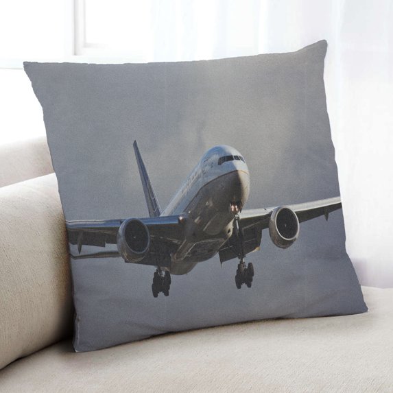 Ahgly Company Transportation Airplane Indoor Throw Pillow, 18 inch by 18 inch