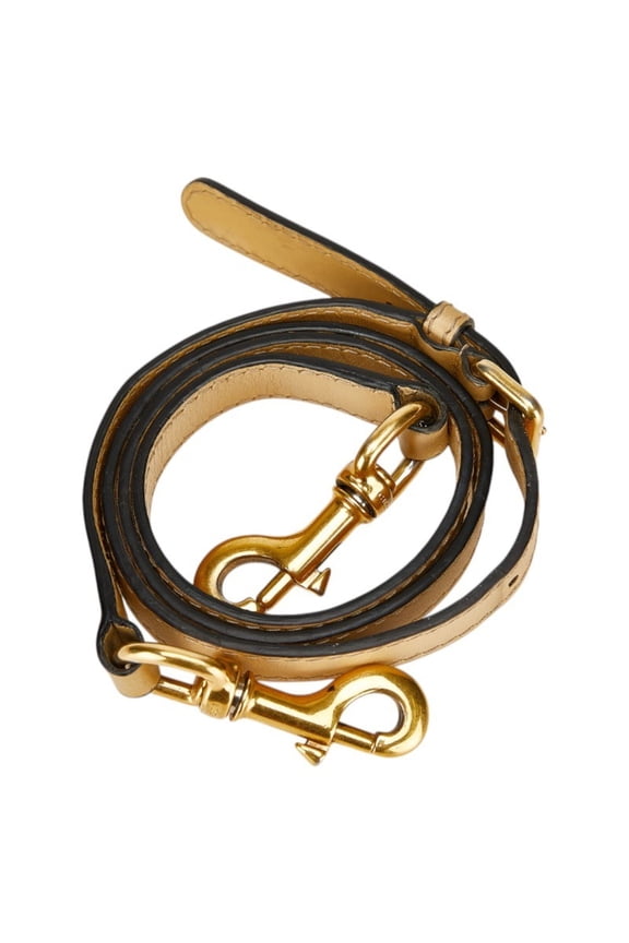 Pre-Owned Gucci shoulder strap, beige leather, women's.