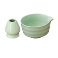 thumbnail image 1 of 2x cuenco de cerámica para Matcha, cuenco tradicional para Matcha y soporte para batidor, el mejor regalo, tazón de té portátil para amigos amantes Verde claro mayimx batidor de matcha, 1 of 9