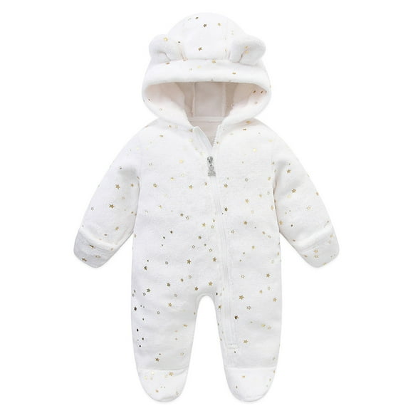 Jamicy Toddler Bodysuit Onesie on Clearance Baby Fleece Jumpsuit for Infant Bear Snowsuit Newborn Romper Warm Coat