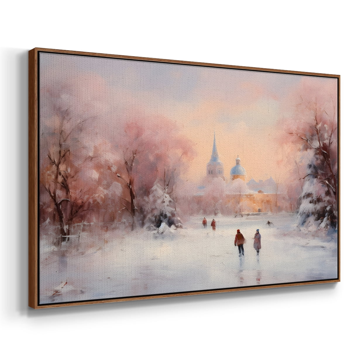 Vintage Landscape-CXCVII By Wexford Home Framed in Walnut Wood Gallery Wrapped Canvas 25 in. x 37 in.