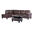 thumbnail image 4 of Kayto Inc 97" Modern And Contemporary Fabric 3-Piece Sectional Sofa With Storage Ottoman Brown, 4 of 5