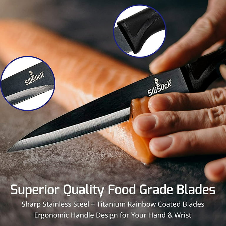 3-Pieces Rainbow Titanium Finish Kitchen Knife Set with Soft, Non-Slip  Handle - China Chef Knife Set and Slicing Knife Set price