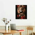 thumbnail image 5 of Autua Lions Roses Black Background Canvas Prints Wall Art Home Decor 16x20in, 5 of 5