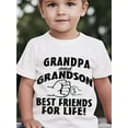 thumbnail image 1 of Camiseta infantil divertida "Abuelo y Nieto" - ¡Mejores amigos para siempre! - Cómoda camiseta de manga corta para niño, negra con letras blancas, regalo de cumpleaños perfecto para niños de -8 años, 1 of 5