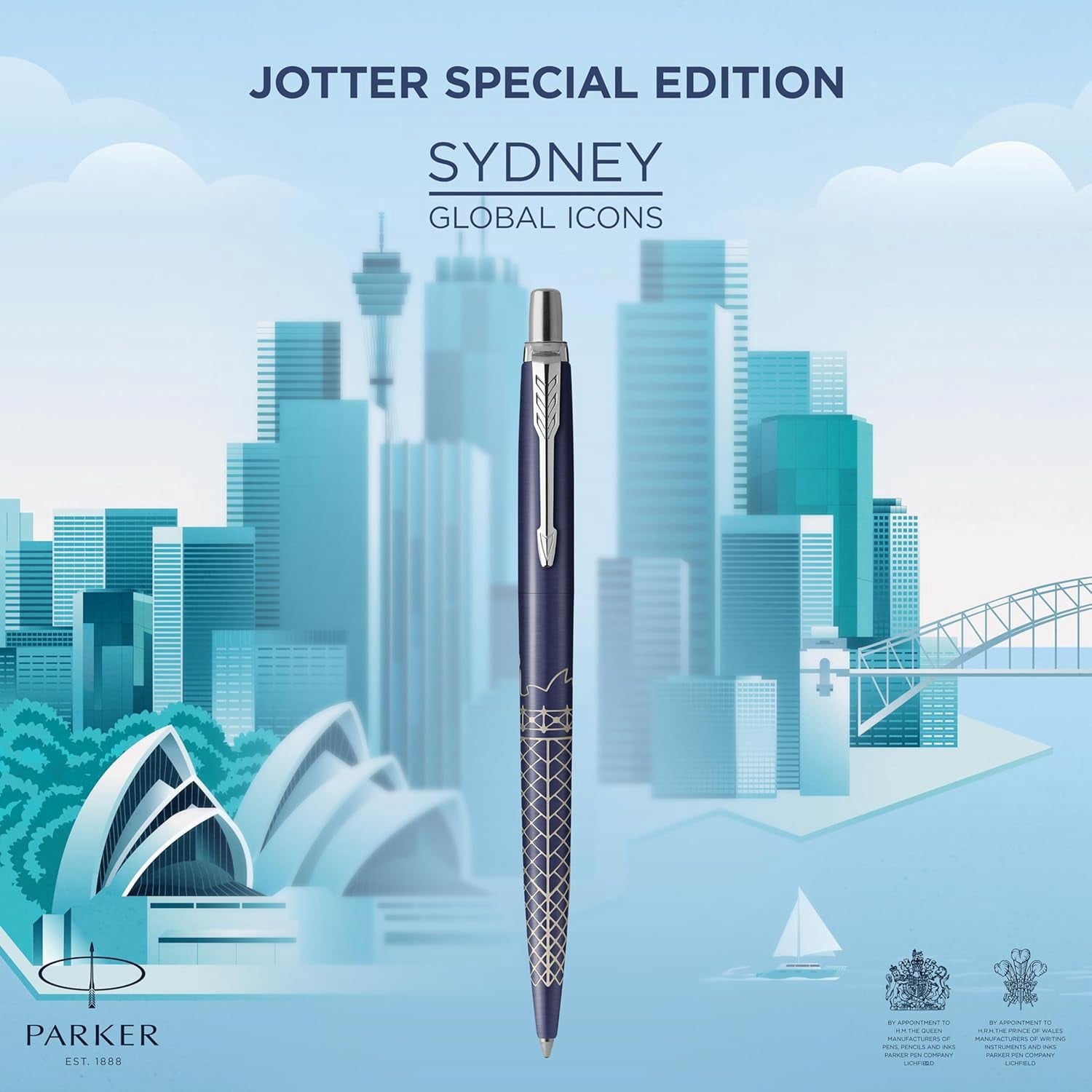 PARKER Jotter Ballpoint Pen | Special Edition | Sydney Blue CT | Medium Point with Blue Ink | Gift Box