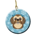 thumbnail image 1 of Snowflake Chocolate Brown Shih Tzu Ceramic Ornament, 1 of 1