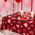 thumbnail image 4 of Tumao 2 Pack Valentine's Day Tablecloth, Valentines Table Cloth 54x108inch Disposable Plastic Tableclothes Red Love Heart Fabric Table Cover for Anniversary Valentines Wedding Birthday, 4 of 8