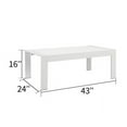 thumbnail image 3 of CozyHom Outdoor Patio Aluminum Coffee Table, Modern Rectangular Metal Dining Coffee Table, White, 3 of 9