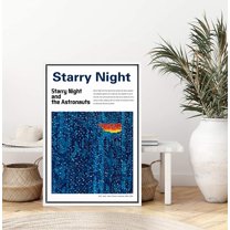 IDEA4WALL Framed Canvas Art Wall Decor Starry Night and The Astronauts Master Aritst Alma Thomas Oil Painting Impressionism Contemporary for Dorm Home Office - 16"x24"