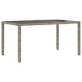 thumbnail image 4 of vidaXL Garden Table with Glass Top Grey 150x90x75 cm Poly Rattan, 4 of 5