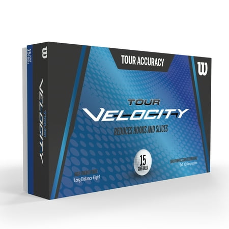 Wilson Tour Velocity Accuracy Golf Balls, 15-Ball Pack, White Balls