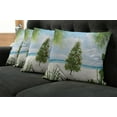 thumbnail image 5 of Ambesonne Christmas Throw Pillow Cover 4 Pack, Holiday Party Tree, 24", Green Blue Cream, 5 of 5