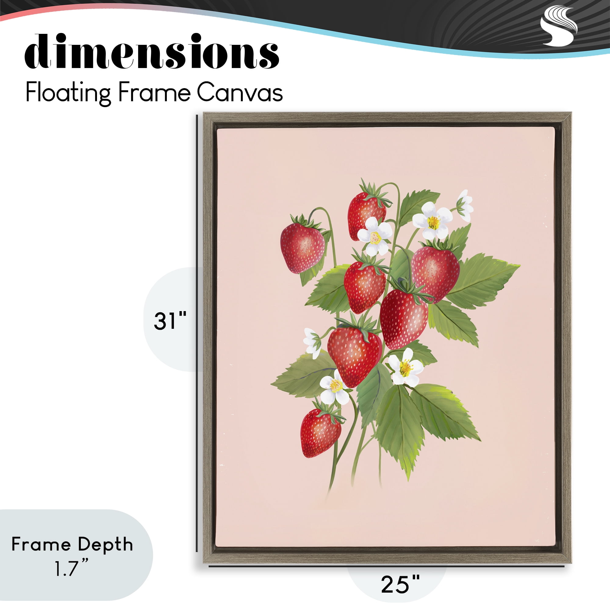 Stupell Industries Cottage Garden Strawberries Brown Framed Floater Canvas Wall Art, design by Diane Neukirch