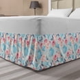 thumbnail image 1 of Vintage Bed Skirt, Flowers Roses Vintage Teapot Cups Leaves Pastel Backdrop, Elastic Bedskirt Dust Ruffle Wrap Around for Bedding Decor, 4 Sizes, Baby Blue and Pale Pink, by Ambesonne, 1 of 2