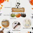 thumbnail image 3 of HaoXun Spooky LED Illuminated Wooden Pumpkin Halloween Door Sign - Battery Operated Wall Hanging Decor for Party, Front Porch & Indoor Wall Decoration, 3 of 9