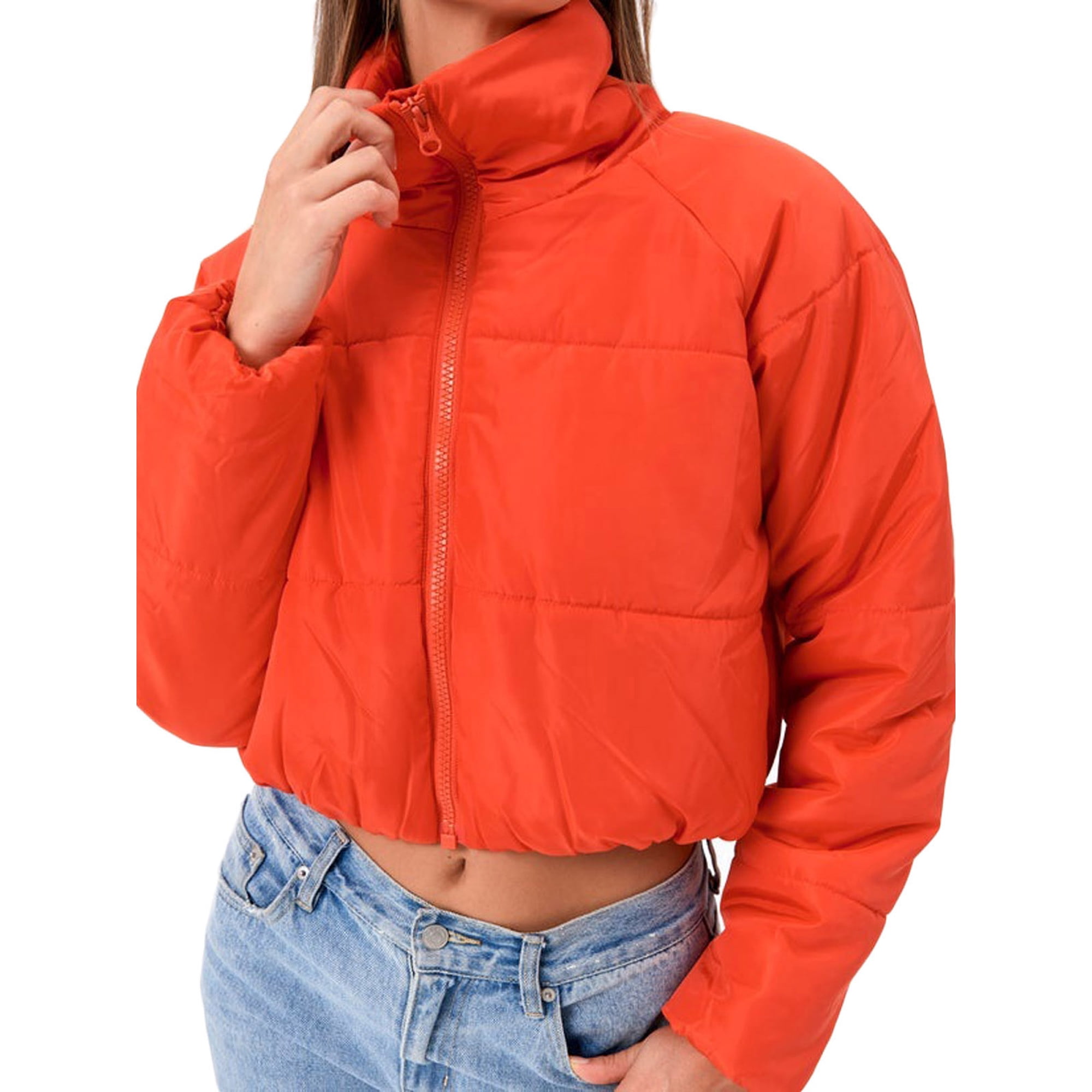 High Collar Padded Cropped Jacket