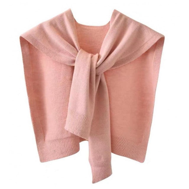 Skin-Touching Versatile Lady Knitted Thin Shoulder Shawl Fake Lapel Costume F0C1
