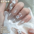 thumbnail image 5 of Press on nails fake  Purely hand-made wearable nail stickers hand-painted carved gradient light therapy long nail pieces nude color whitening, 5 of 9