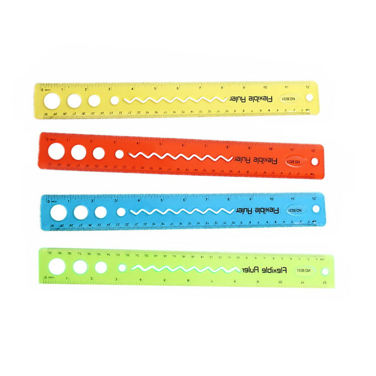 20pack Of Plastic Rulers 12-inch Ruler Flexible Ruler, With Inches