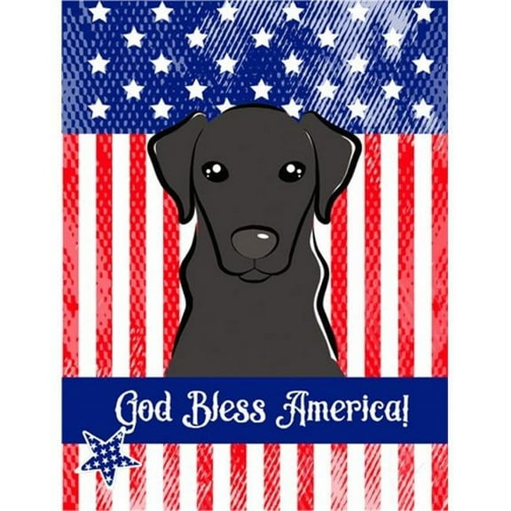 Caroline's Treasures BB2165GF God Bless American Flag with Black Labrador Flag Garden Size , Small, multicolor