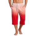 thumbnail image 2 of JoveMarine Men's Hawaiian Gradient Print Drawstring Shorts, 7/8 Length Casual Beach Shorts for Summer Vacation, Parties and Daily Wear Vermilion 2XL, 2 of 9