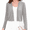 Light Gray, variant on Women's Long Sleeve Pink Cropped Cardigans Sweaters Open Front Knit Short Shrugs for Dresses, Size S