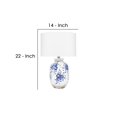 thumbnail image 5 of Benzara BM241221 Table Lamp with Floral Pattern Ceramic Vase Base, White, 5 of 5