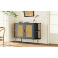 thumbnail image 7 of Dark Gray Dining Cabinet With Stylish Curves And Woven Doors. Particleboard Build. Gold Legs For Stability Elegance. Adjustable Shelf Customized Space Elegant 2-door Room - Gray. Curved Structure ., 7 of 7